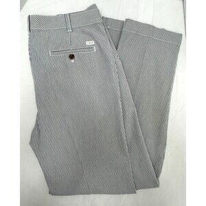 IZOD Navy & White Stripe Straight Leg Stretch Pants Men's Size 34 X 32 - EUC